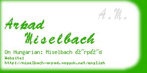 arpad miselbach business card